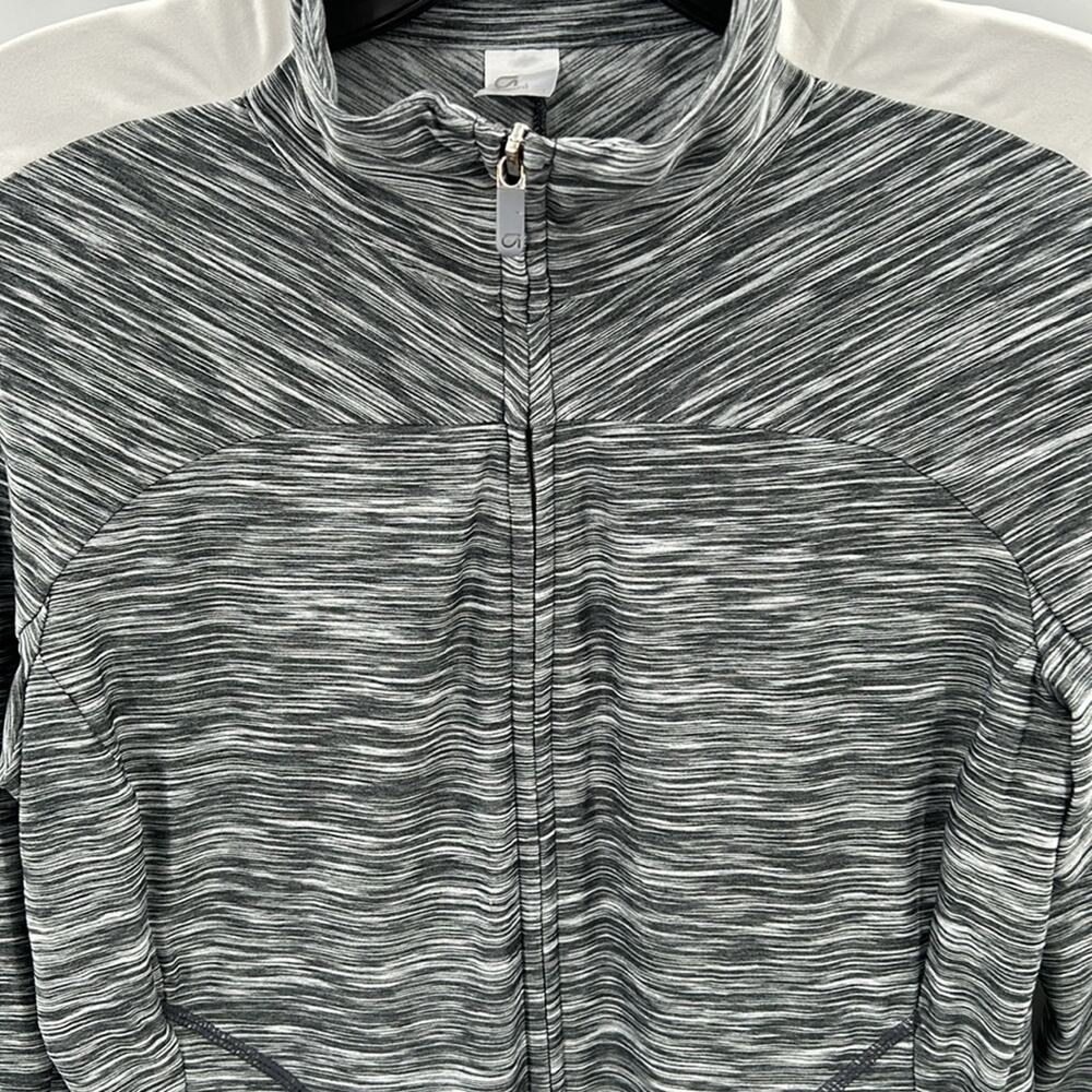 Gap Women's Gray & White Full Zip Active Wear Jacket 2 Zip Pockets Size Small - Picture 2 of 13